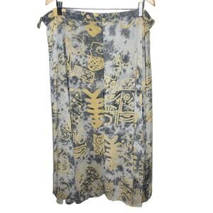 Tienda Ho Boho Rayon Artsy Skirt Art to Wear Fish Bones OS One Size